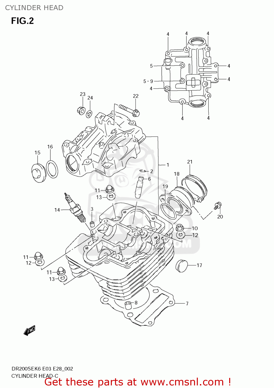 CYLINDER HEAD DR200SE 2007 (K7) USA (E03)