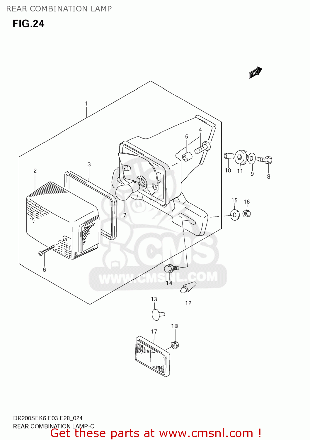 REAR COMBINATION LAMP DR200SE 2007 (K7) USA (E03)