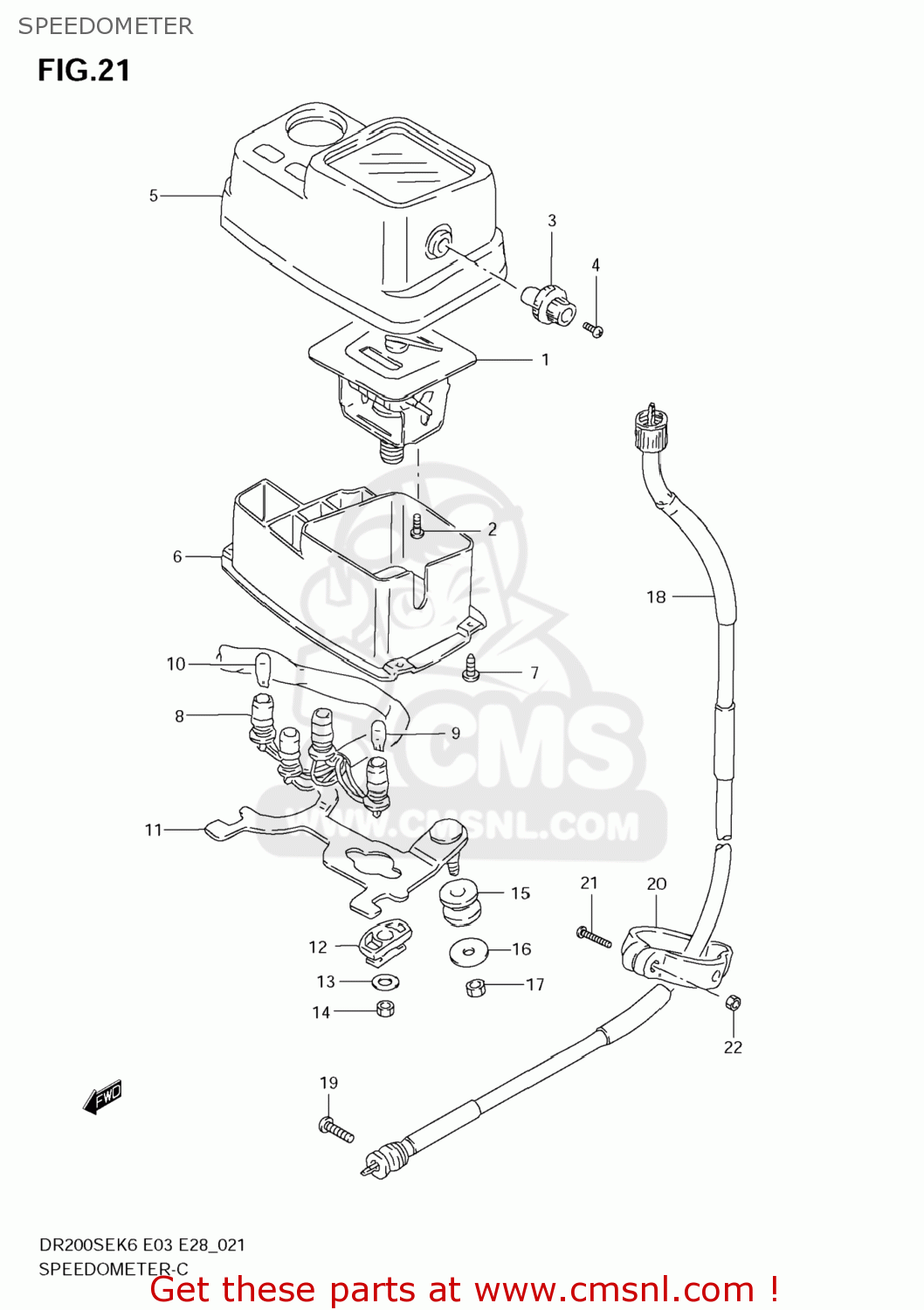 SPEEDOMETER DR200SE 2007 (K7) USA (E03)