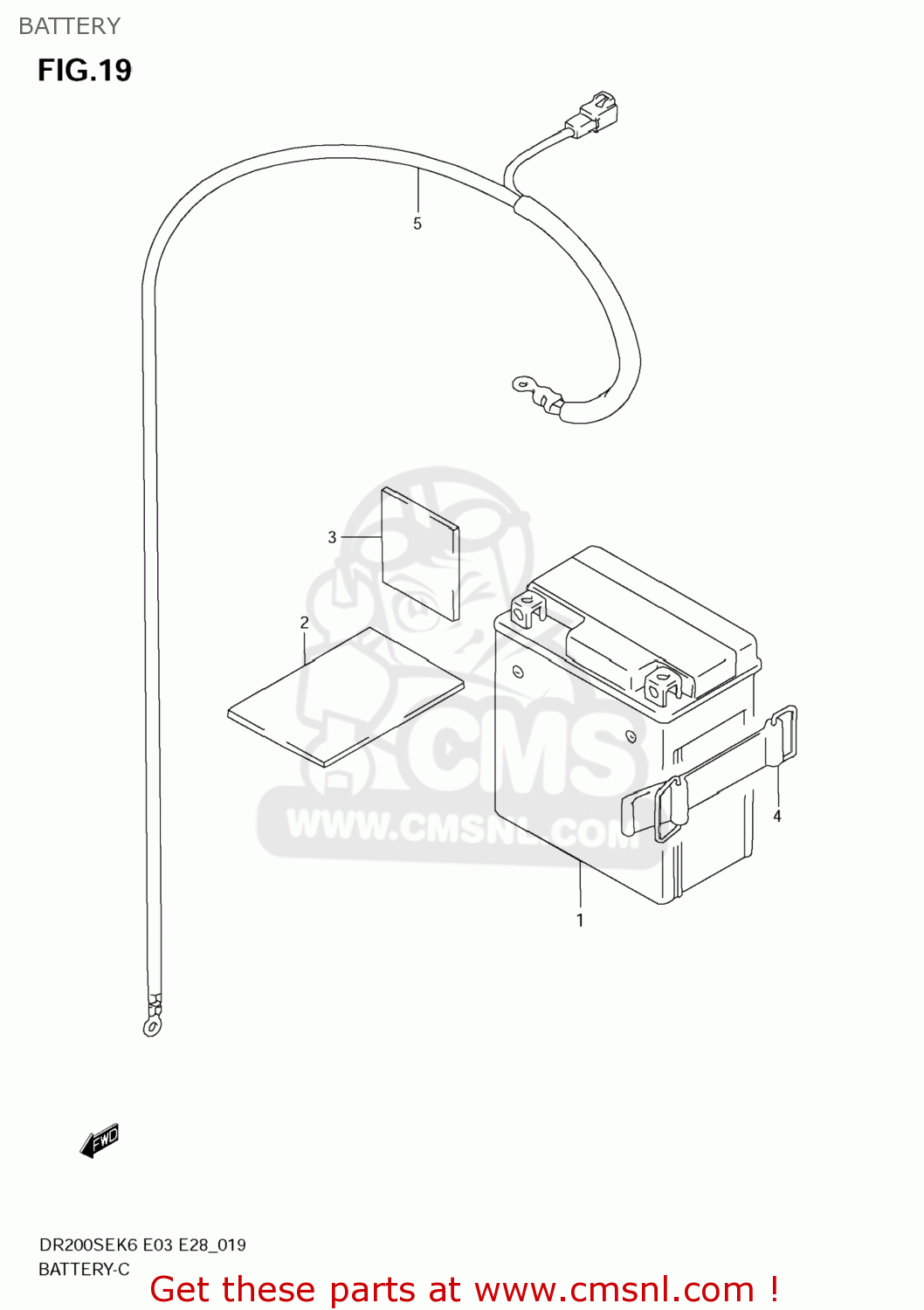 BATTERY DR200SE 2008 (K8) USA (E03)