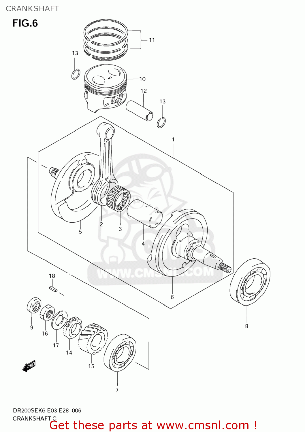 CRANKSHAFT DR200SE 2008 (K8) USA (E03)
