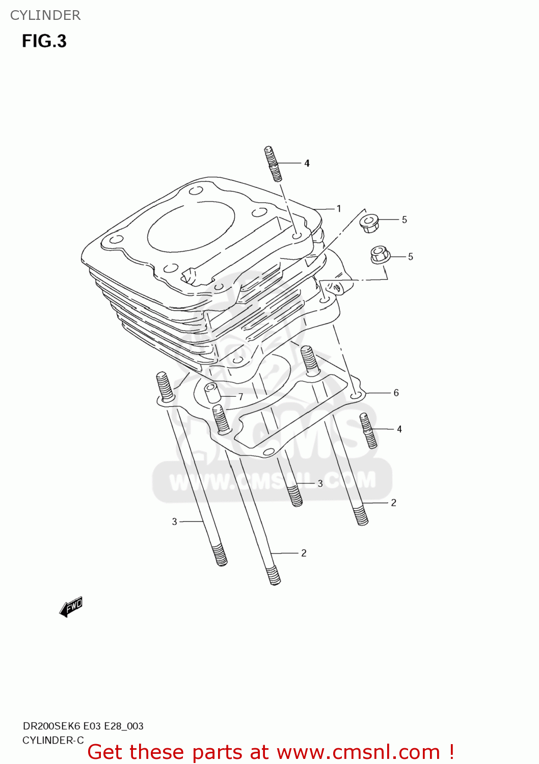 CYLINDER DR200SE 2008 (K8) USA (E03)