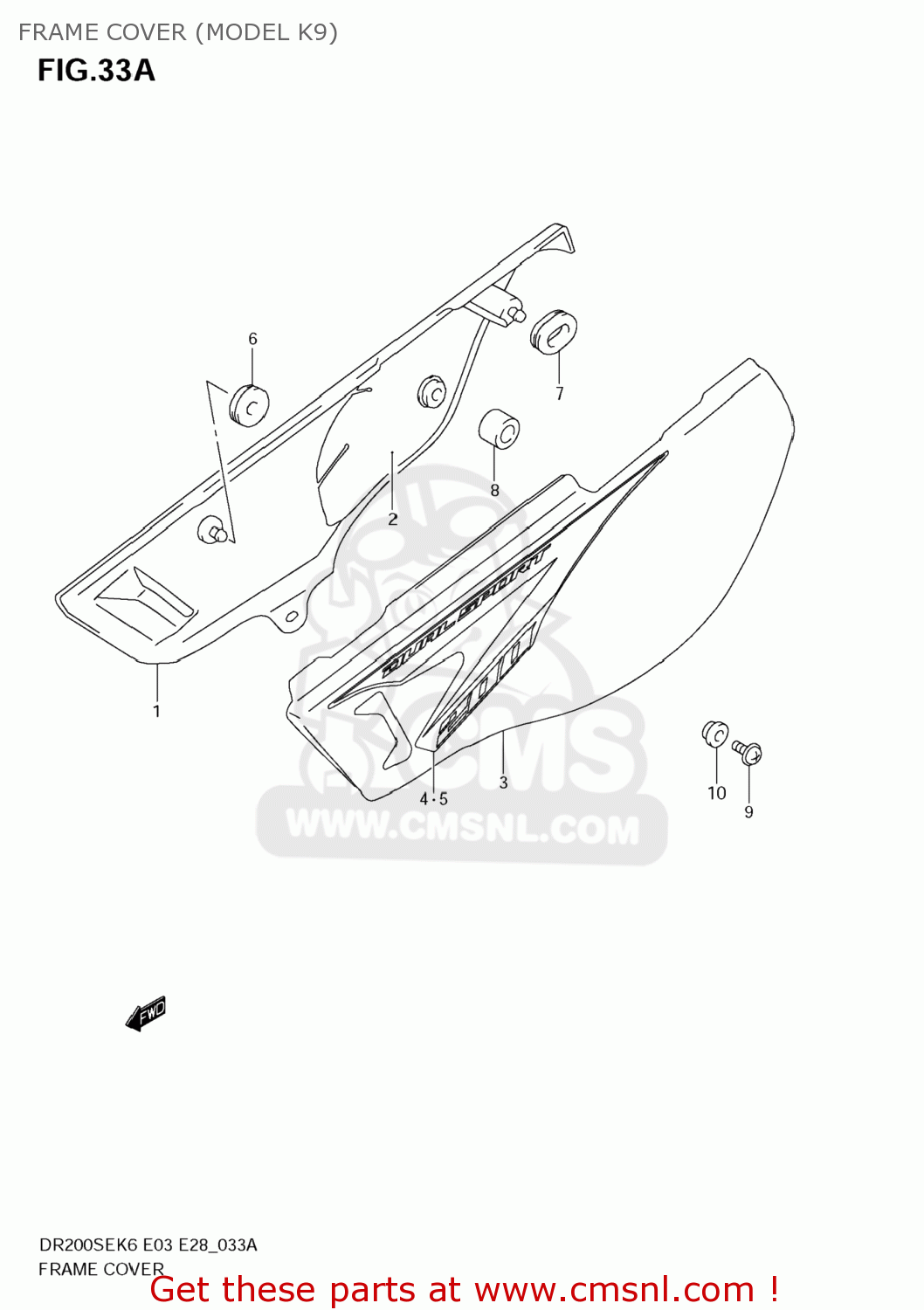 FRAME COVER (MODEL K9) DR200SE 2008 (K8) USA (E03)