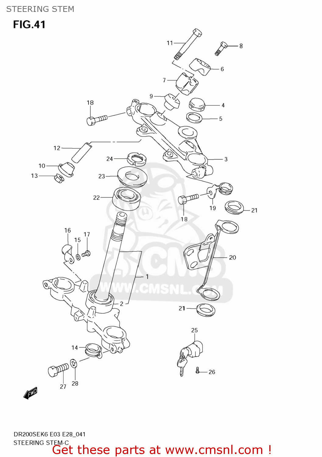 STEERING STEM DR200SE 2008 (K8) USA (E03)