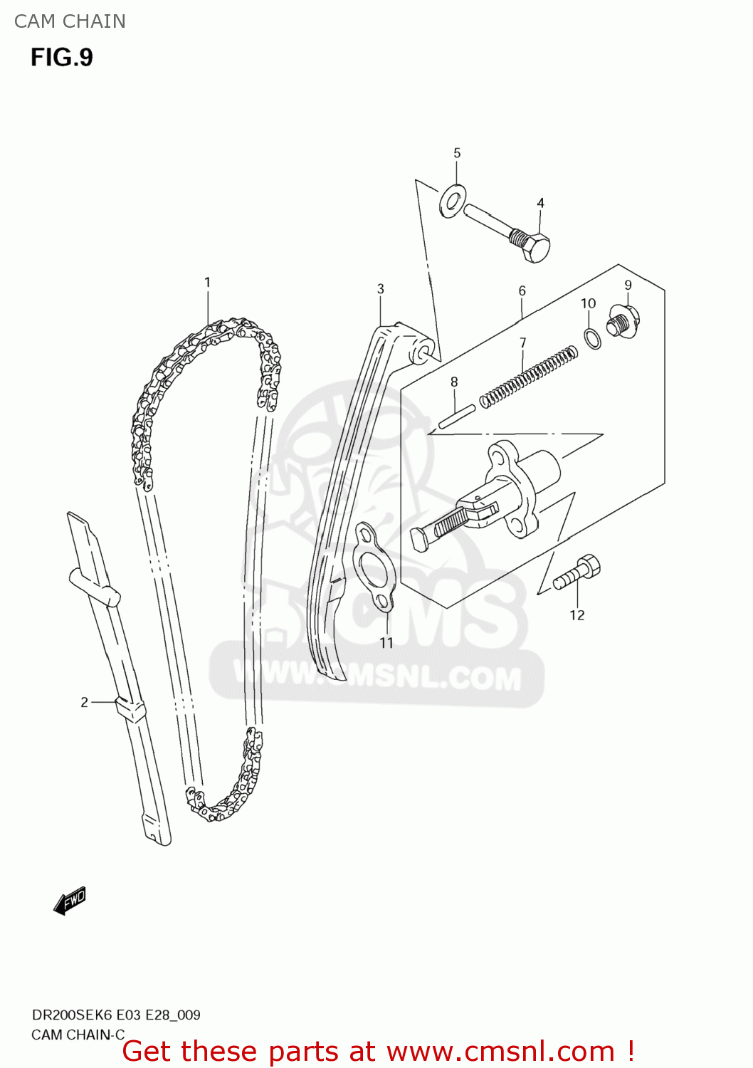 CAM CHAIN DR200SE 2009 (K9) USA (E03)