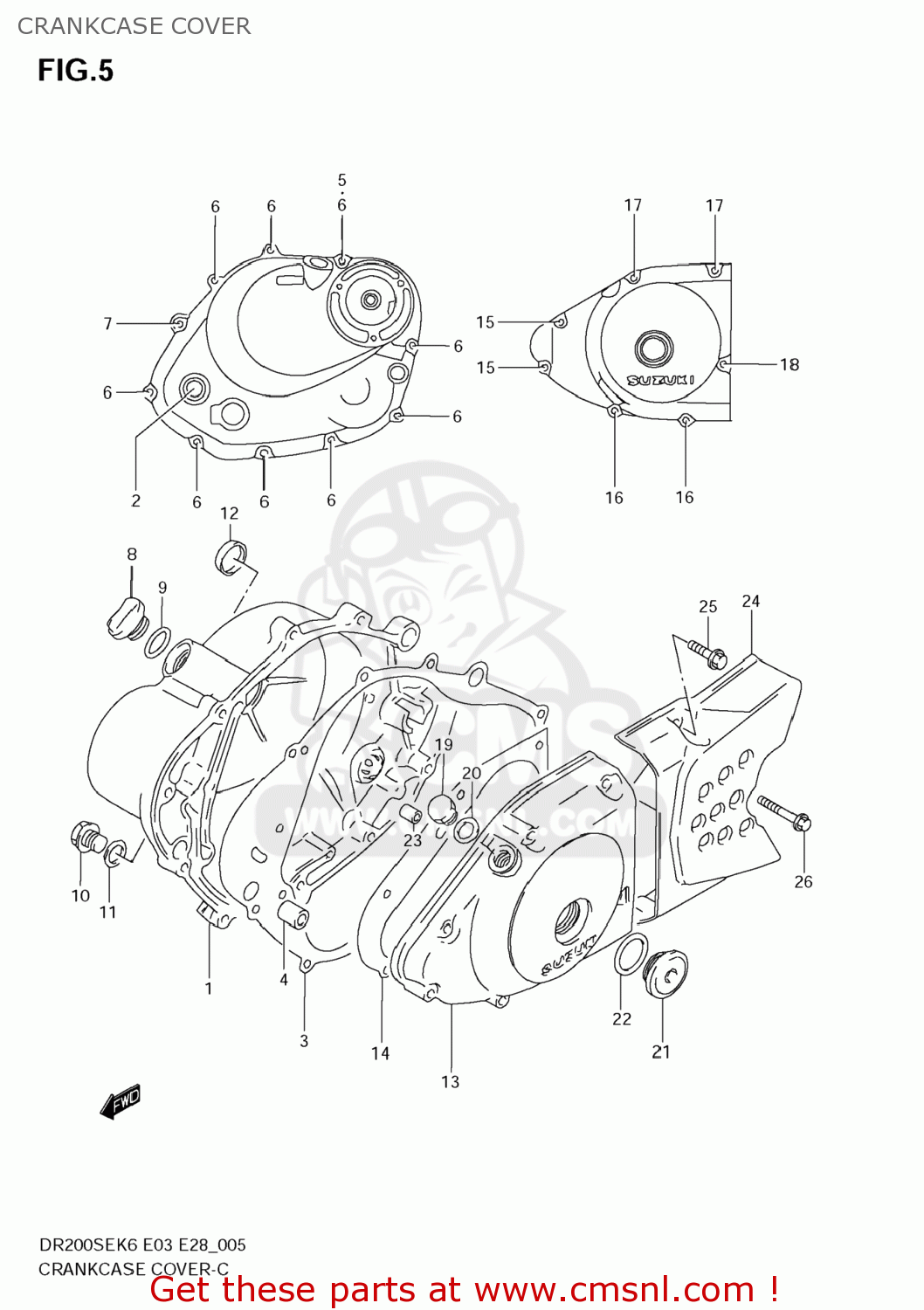 CRANKCASE COVER DR200SE 2009 (K9) USA (E03)