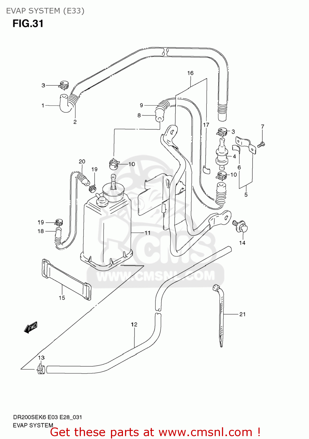 EVAP SYSTEM (E33) DR200SE 2009 (K9) USA (E03)