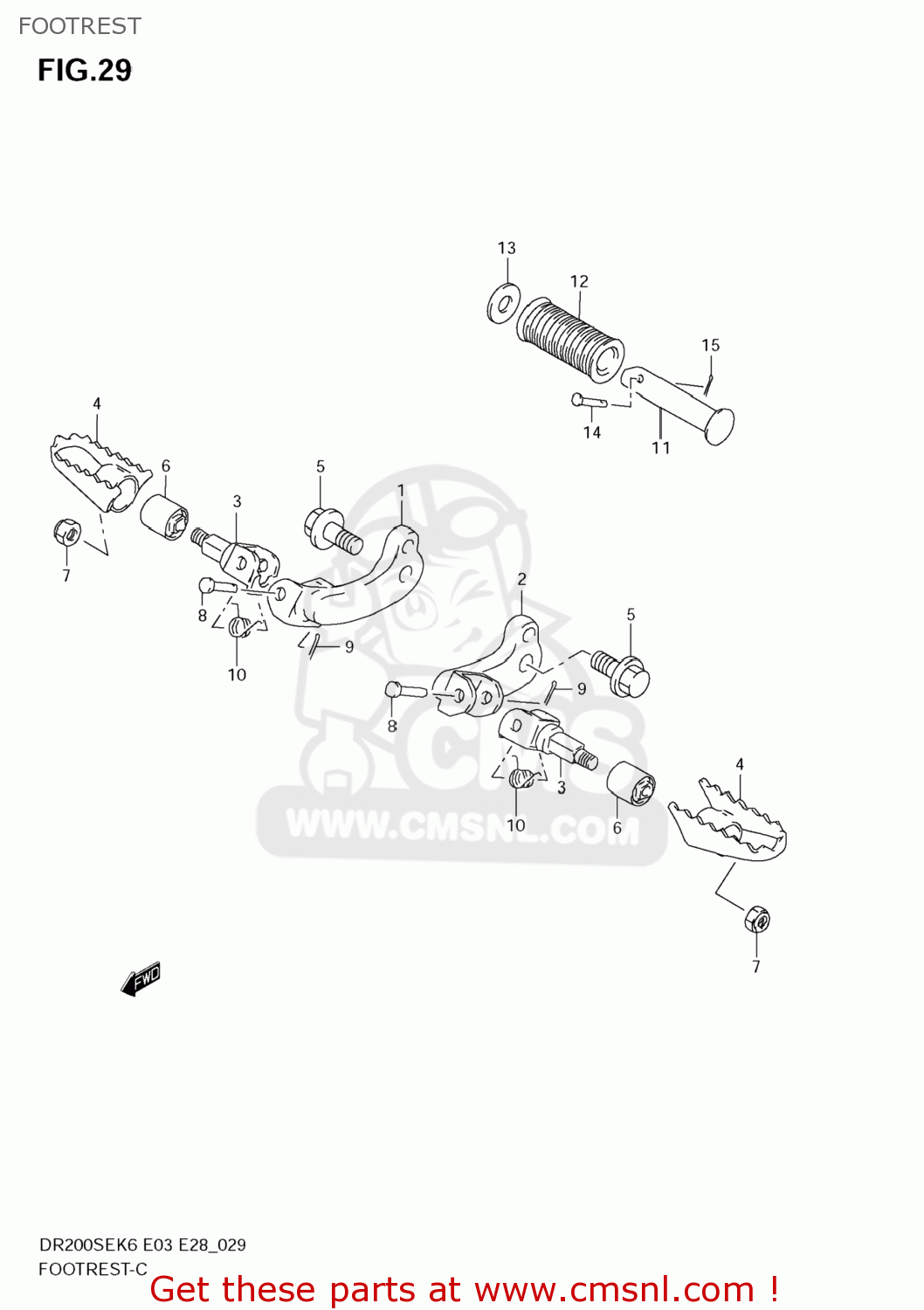 FOOTREST DR200SE 2009 (K9) USA (E03)