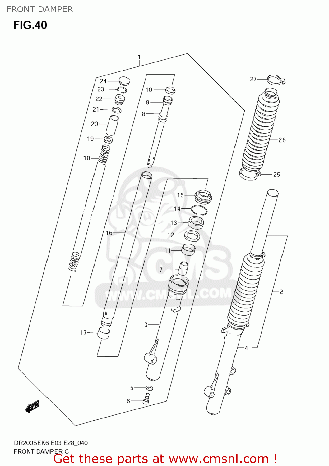 FRONT DAMPER DR200SE 2009 (K9) USA (E03)