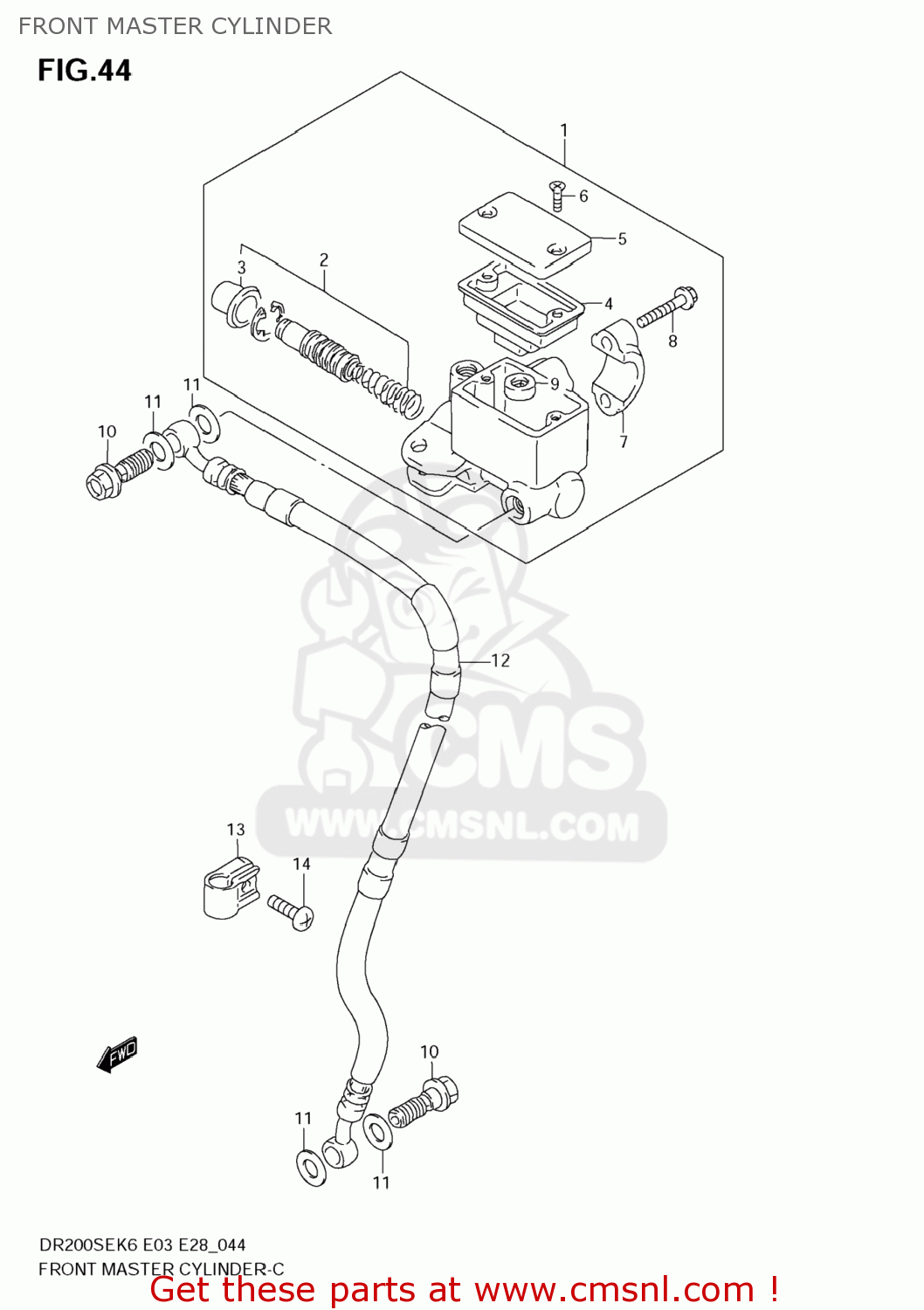 FRONT MASTER CYLINDER DR200SE 2009 (K9) USA (E03)