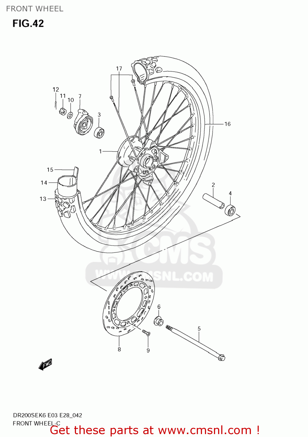 FRONT WHEEL DR200SE 2009 (K9) USA (E03)