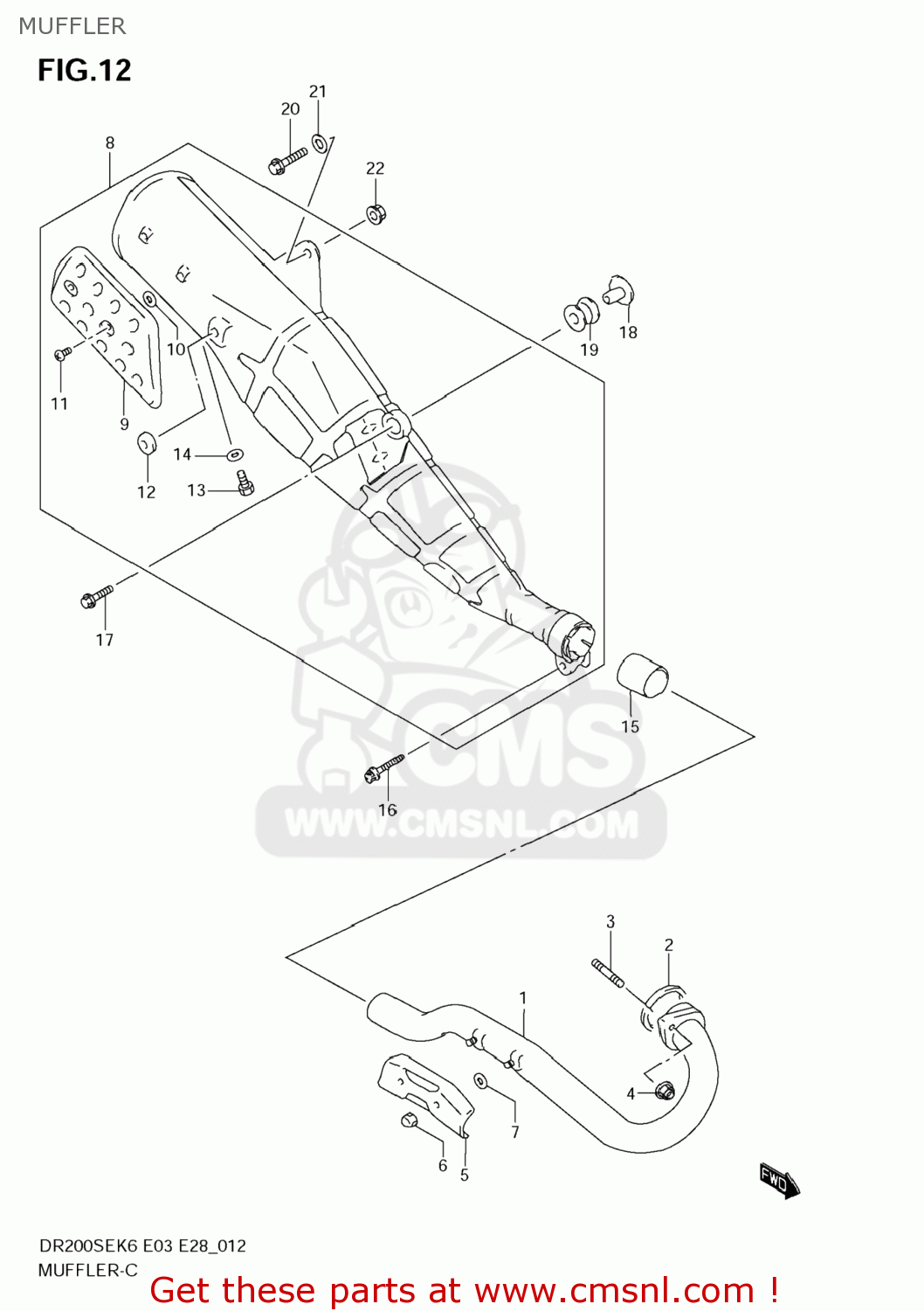 MUFFLER DR200SE 2009 (K9) USA (E03)