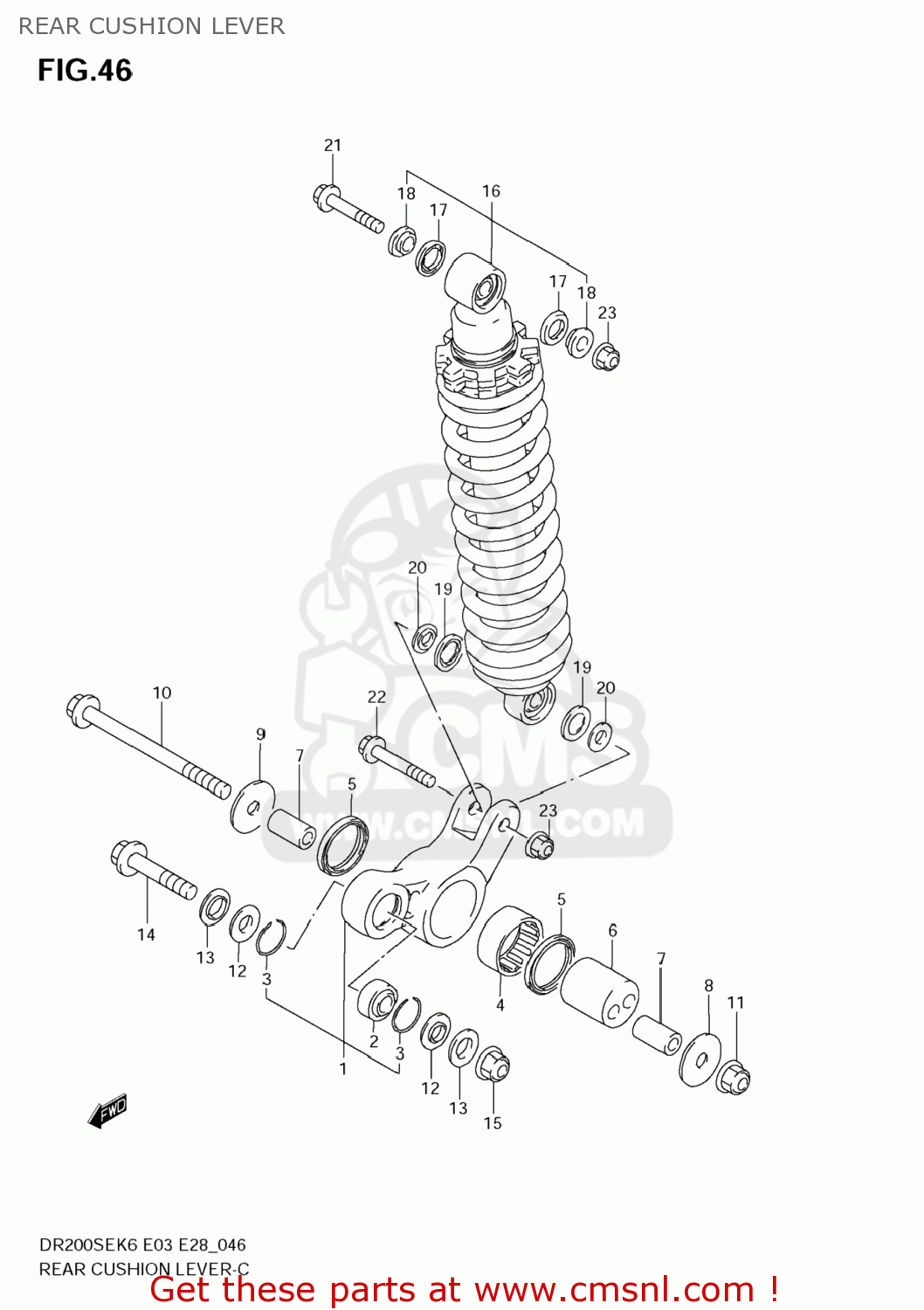 REAR CUSHION LEVER DR200SE 2009 (K9) USA (E03)