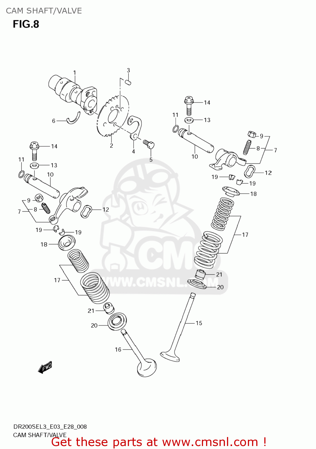 CAM SHAFT/VALVE DR200SE 2013 (L3) USA (E03)