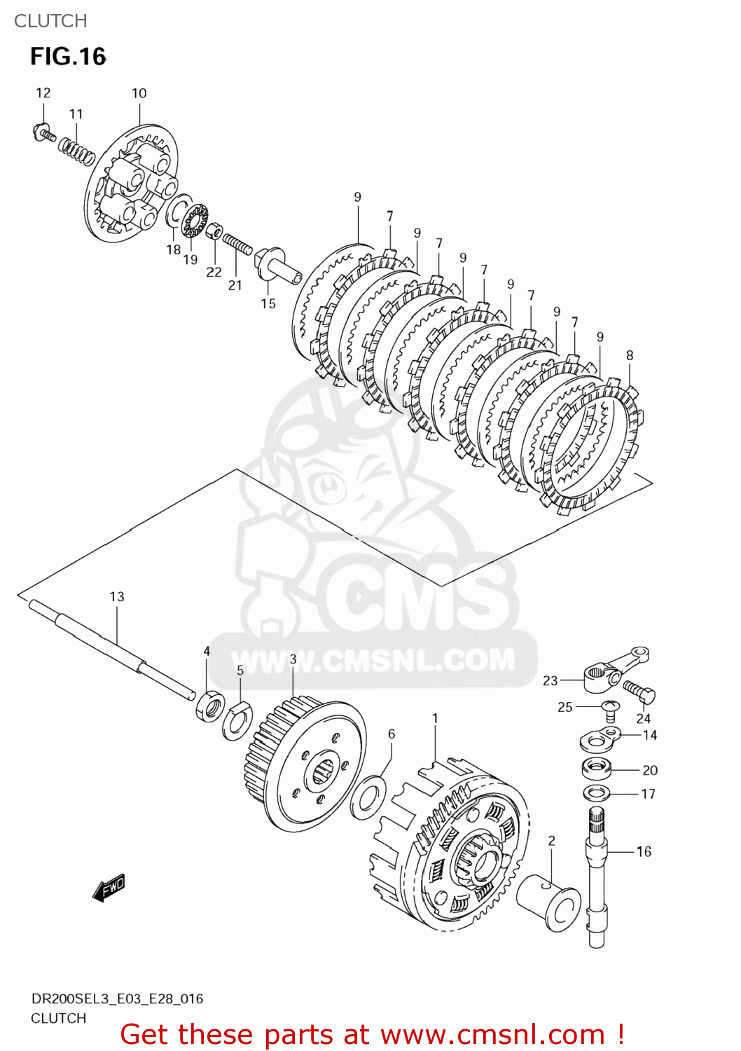 CLUTCH DR200SE 2013 (L3) USA (E03)