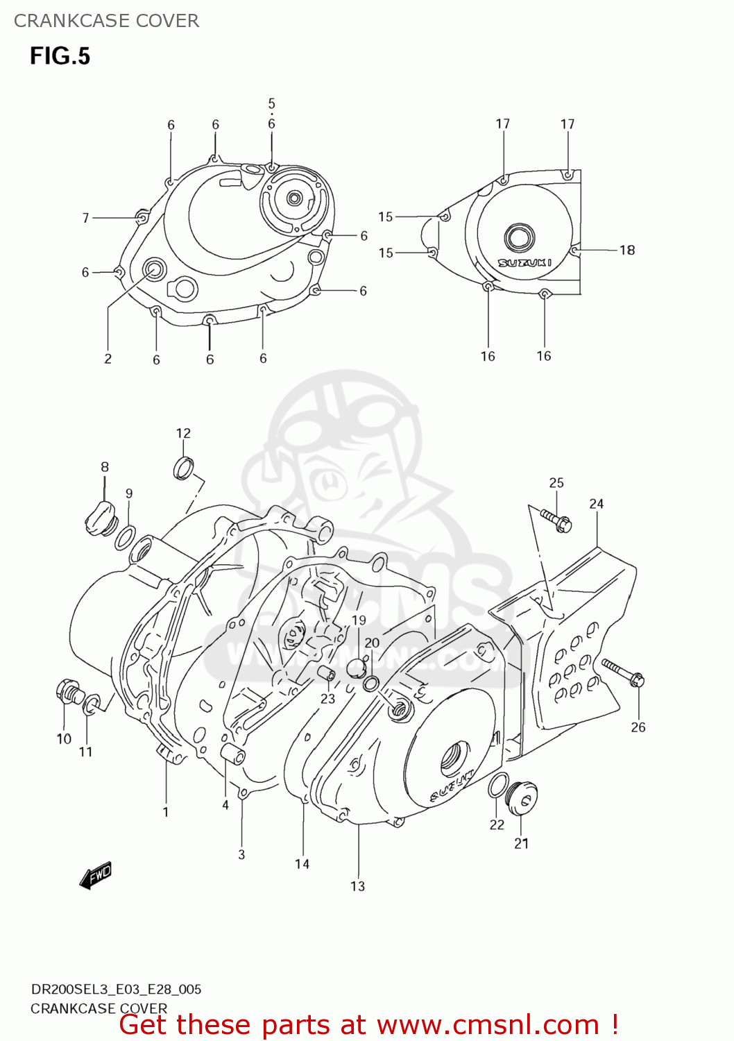 CRANKCASE COVER DR200SE 2013 (L3) USA (E03)