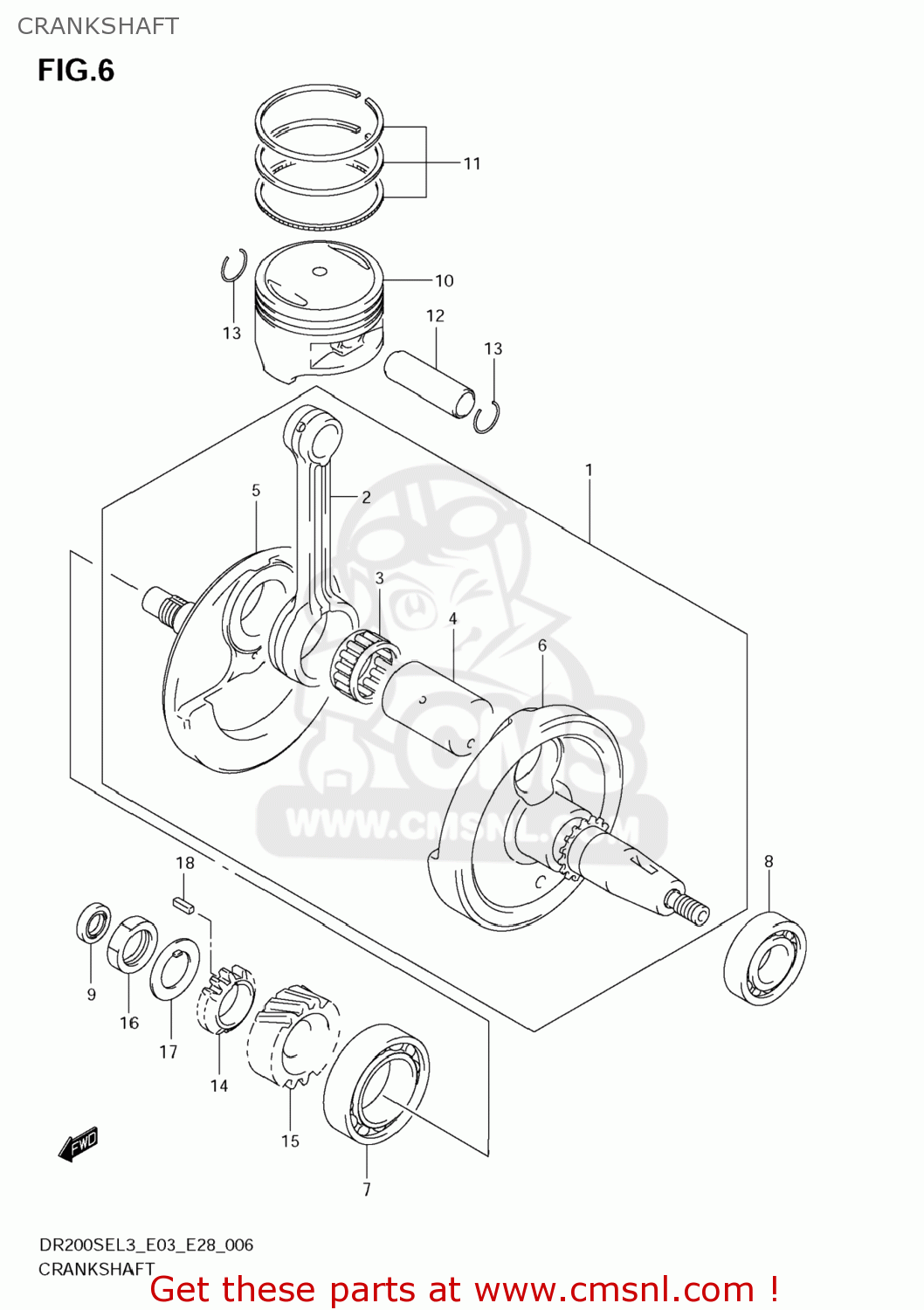 CRANKSHAFT DR200SE 2013 (L3) USA (E03)