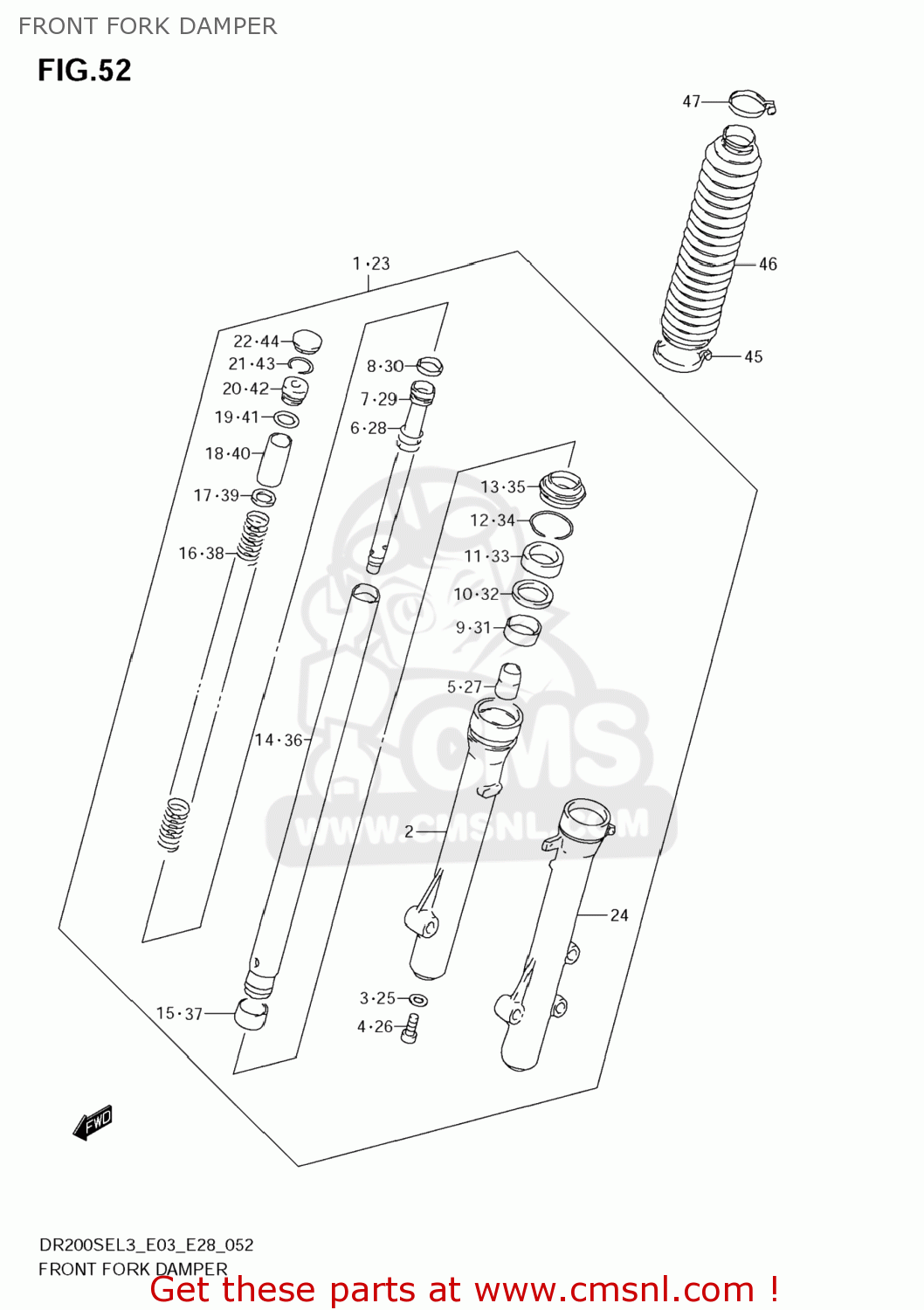 FRONT FORK DAMPER DR200SE 2013 (L3) USA (E03)