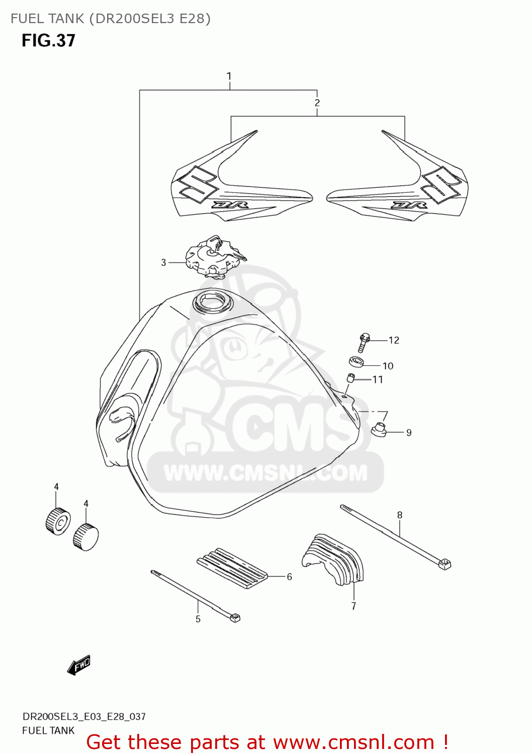FUEL TANK (DR200SEL3 E28) DR200SE 2013 (L3) USA (E03)