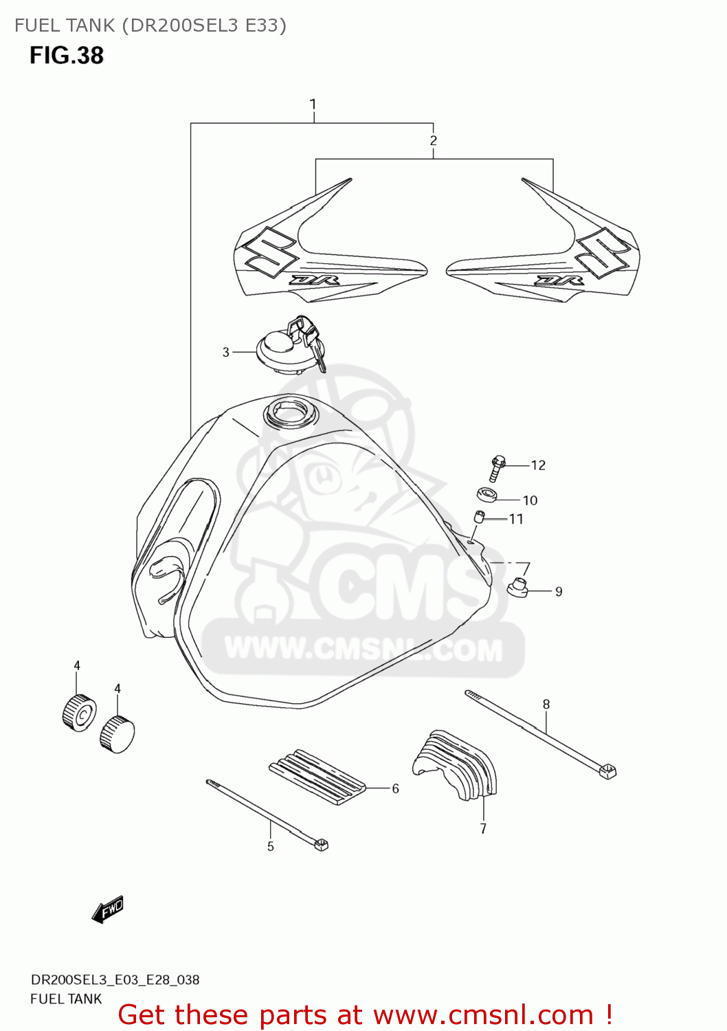 FUEL TANK (DR200SEL3 E33) DR200SE 2013 (L3) USA (E03)