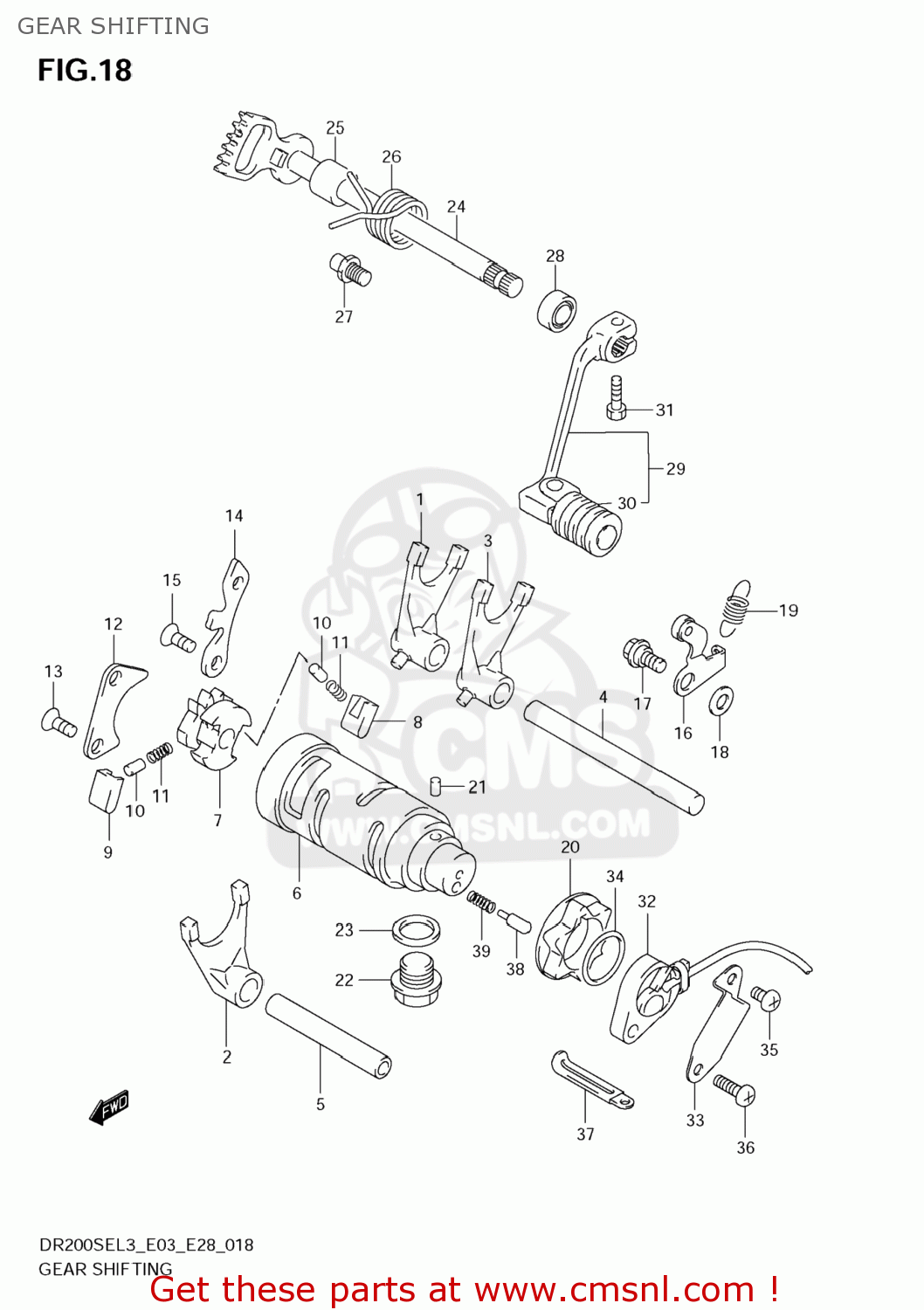 GEAR SHIFTING DR200SE 2013 (L3) USA (E03)