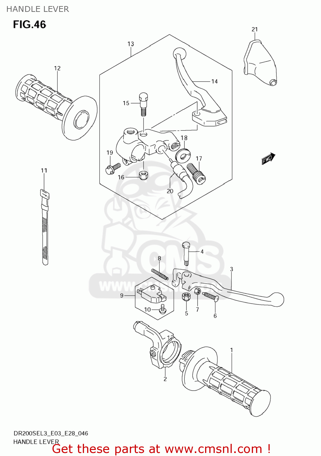 HANDLE LEVER DR200SE 2013 (L3) USA (E03)