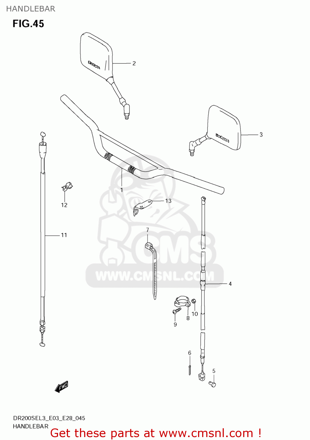 HANDLEBAR DR200SE 2013 (L3) USA (E03)