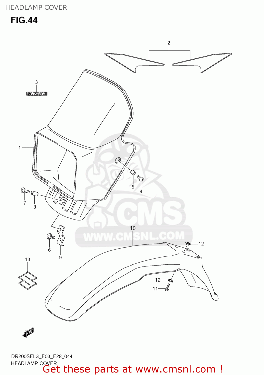 HEADLAMP COVER DR200SE 2013 (L3) USA (E03)