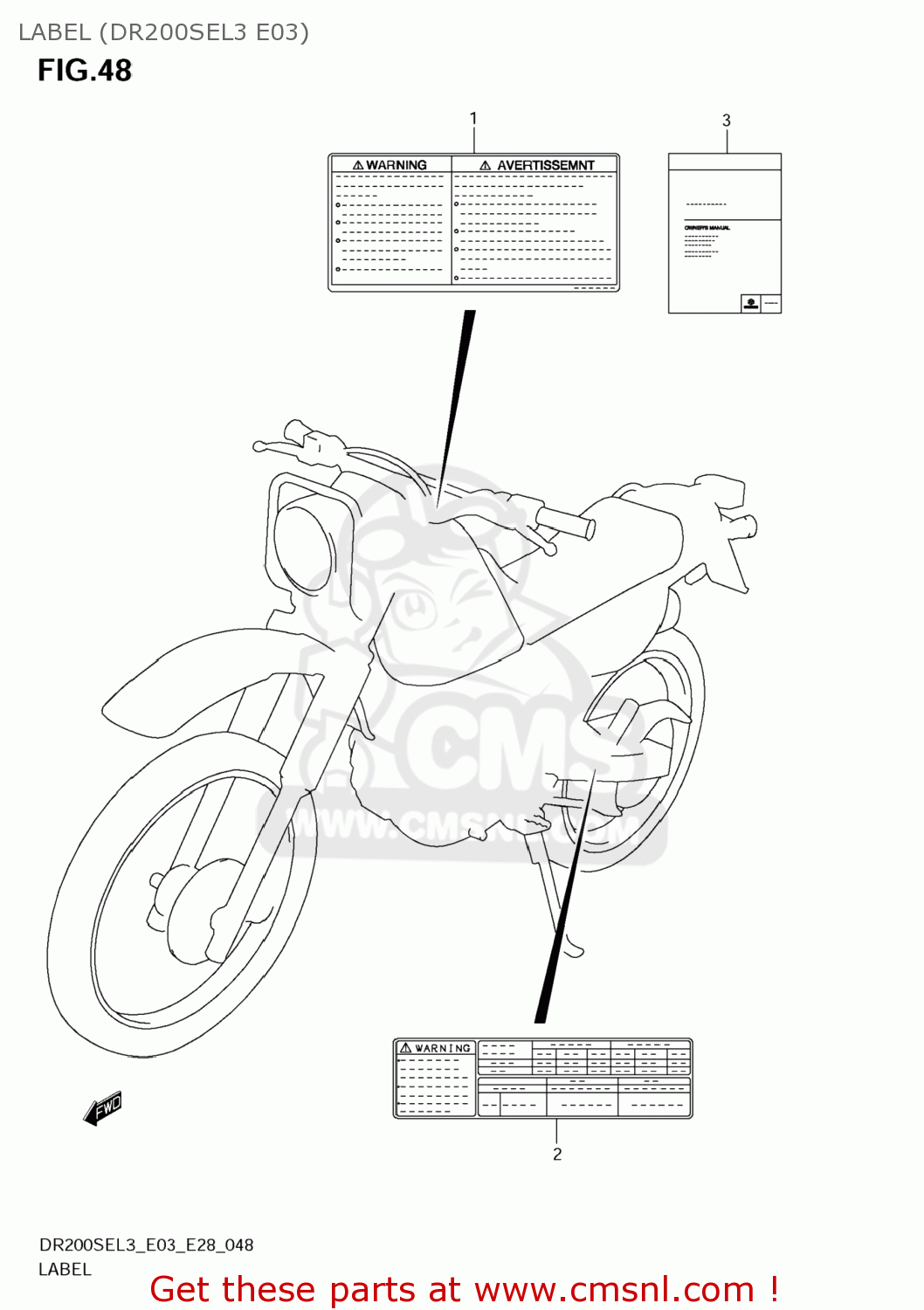 LABEL (DR200SEL3 E03) DR200SE 2013 (L3) USA (E03)