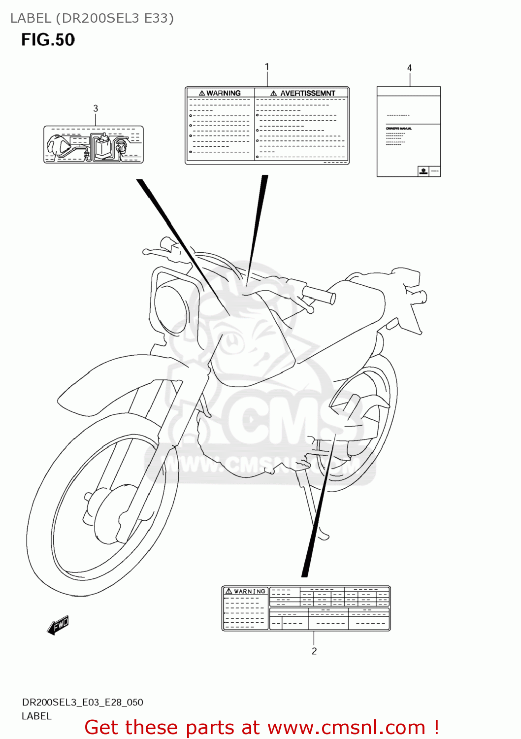 LABEL (DR200SEL3 E33) DR200SE 2013 (L3) USA (E03)