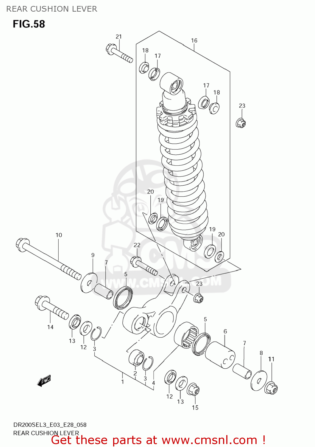 REAR CUSHION LEVER DR200SE 2013 (L3) USA (E03)