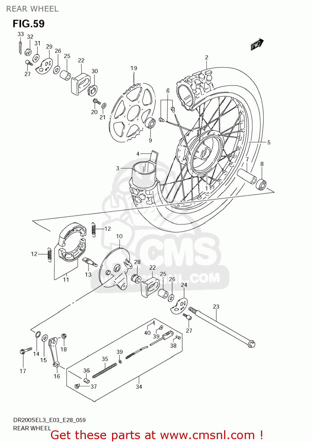REAR WHEEL DR200SE 2013 (L3) USA (E03)