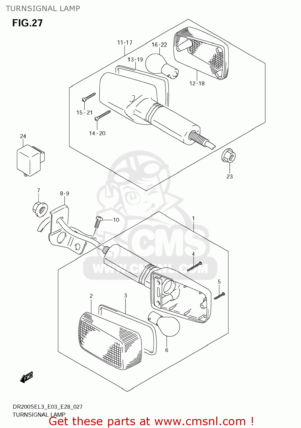 TURNSIGNAL LAMP DR200SE 2013 (L3) USA (E03)
