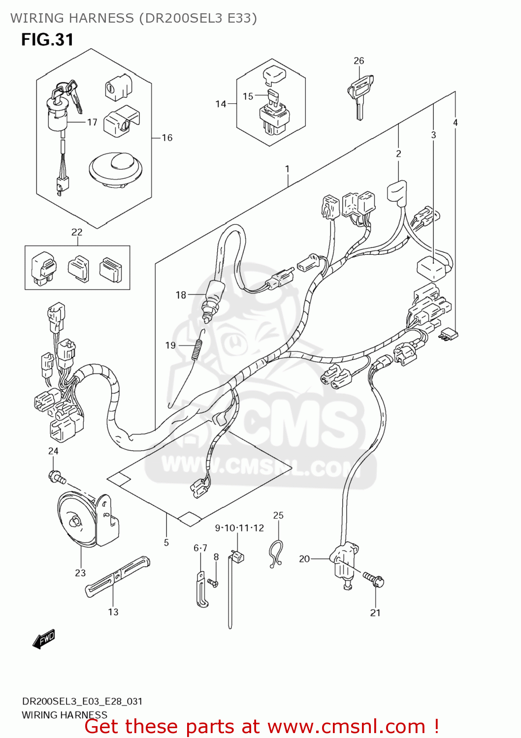 WIRING HARNESS (DR200SEL3 E33) DR200SE 2013 (L3) USA (E03)