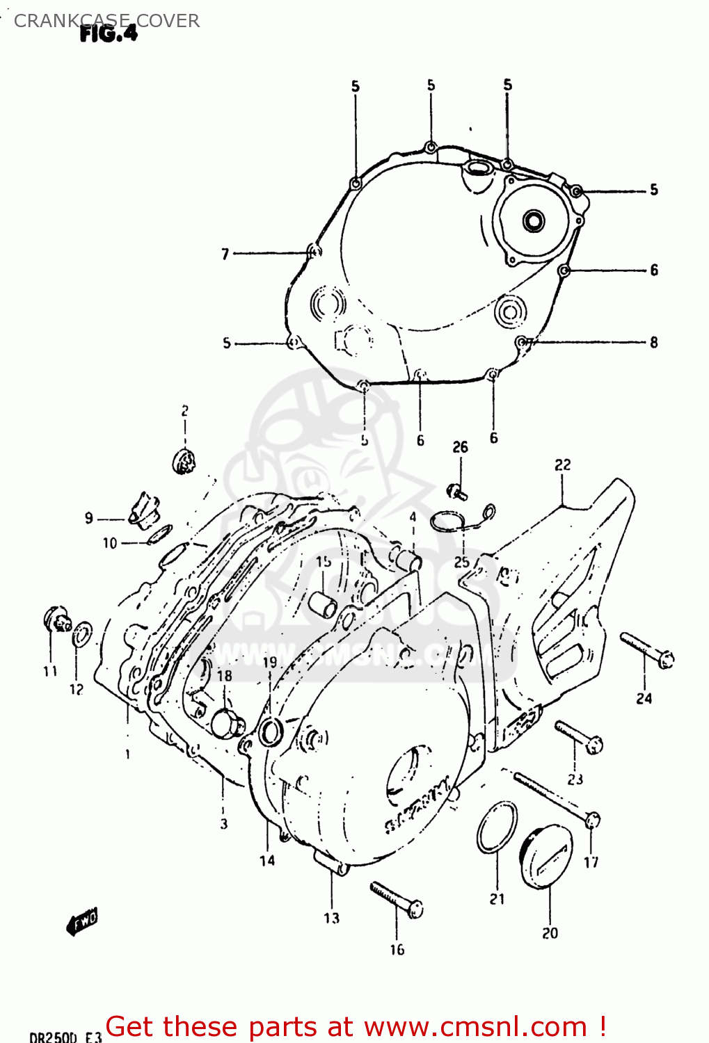 CRANKCASE COVER DR250 1982 (Z) USA (E03)