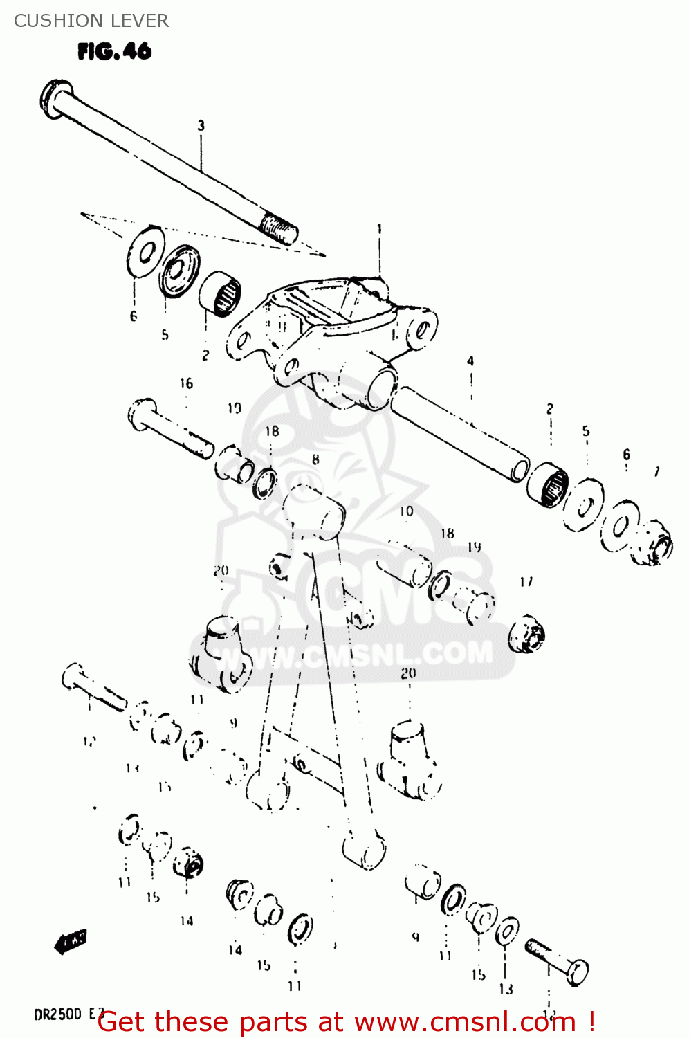 CUSHION LEVER DR250 1982 (Z) USA (E03)