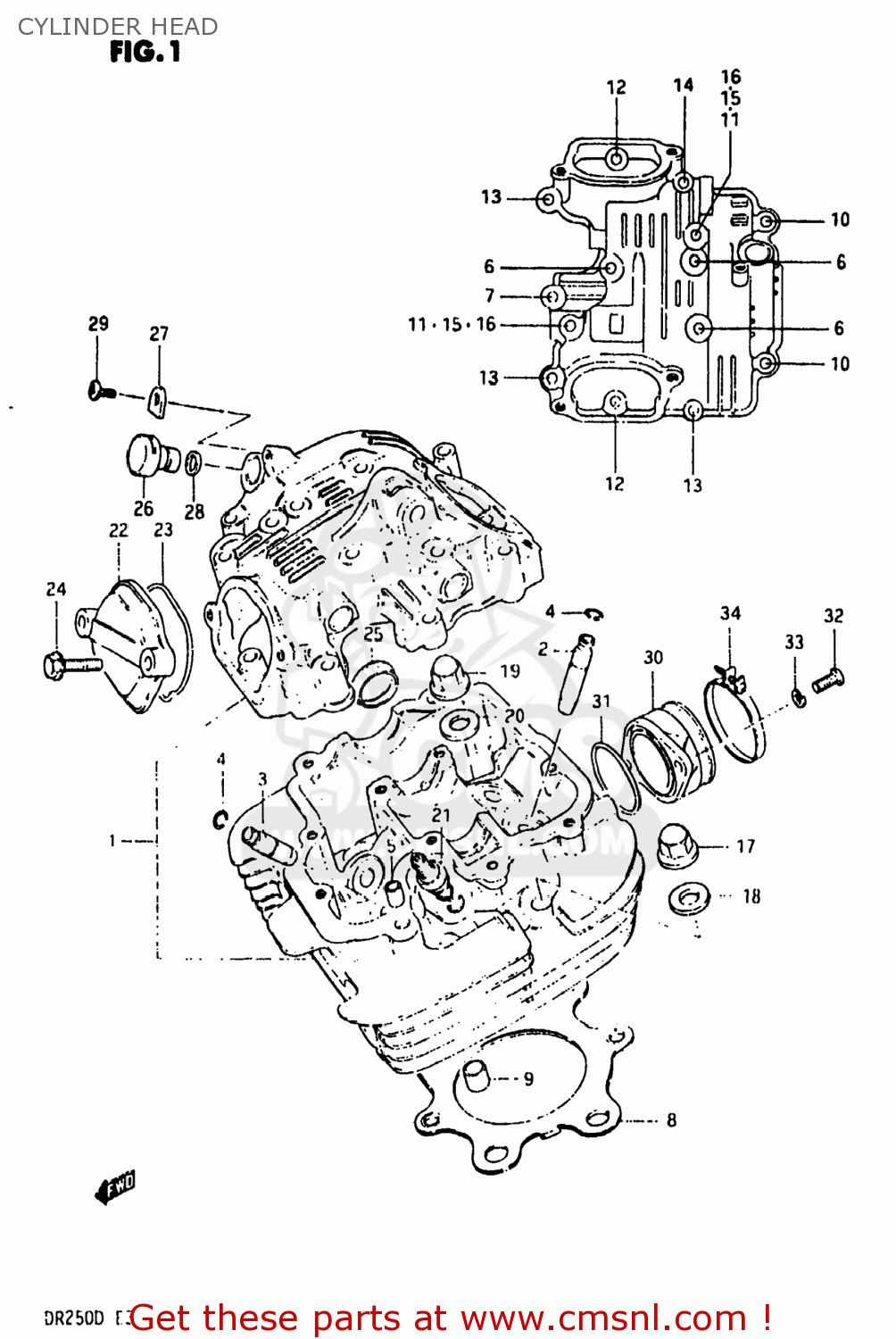CYLINDER HEAD DR250 1982 (Z) USA (E03)