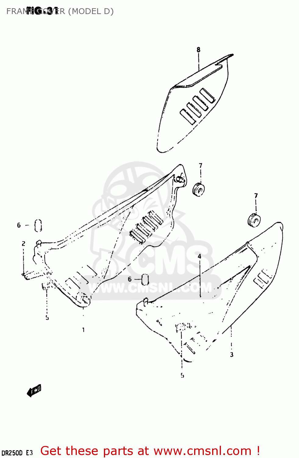 FRAME COVER (MODEL D) DR250 1982 (Z) USA (E03)
