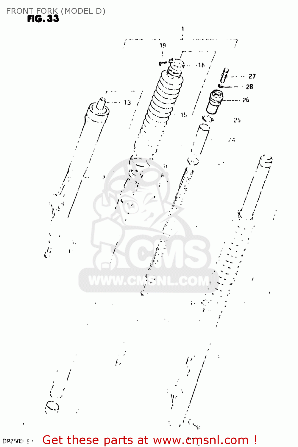 FRONT FORK (MODEL D) DR250 1982 (Z) USA (E03)
