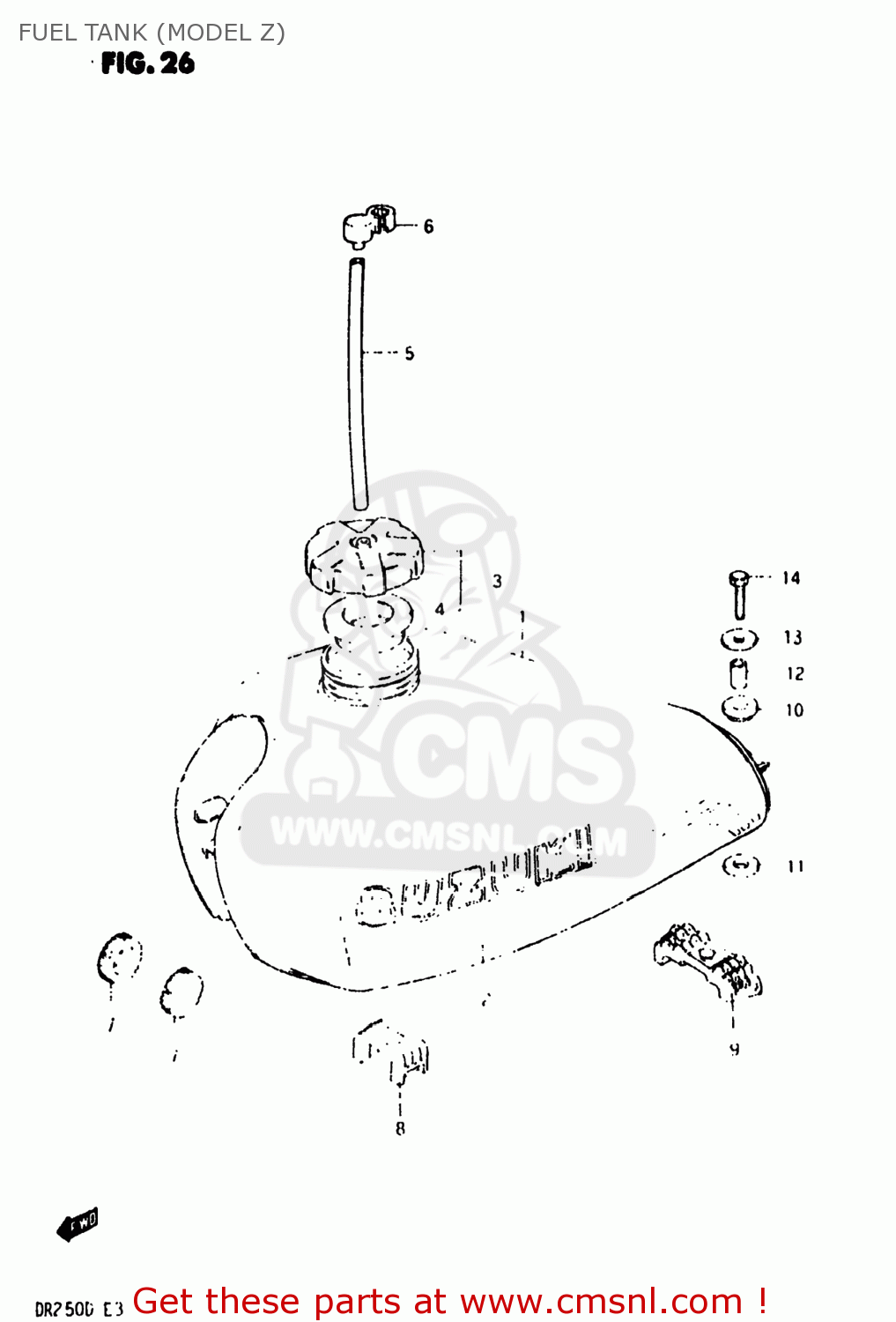 FUEL TANK (MODEL Z) DR250 1982 (Z) USA (E03)
