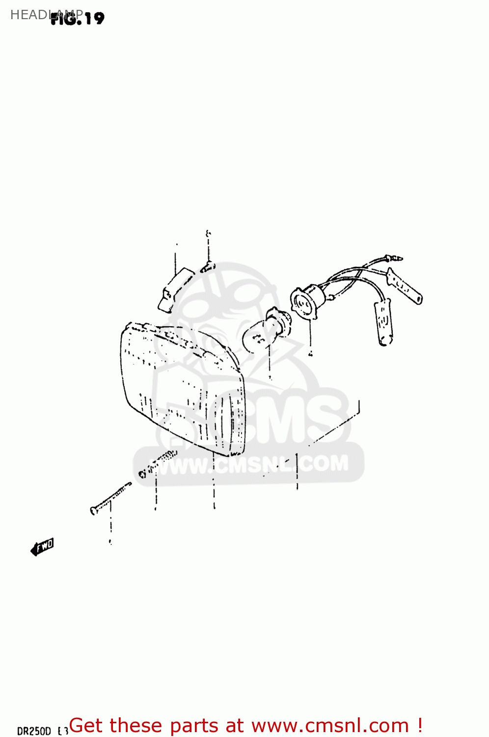 HEADLAMP DR250 1982 (Z) USA (E03)