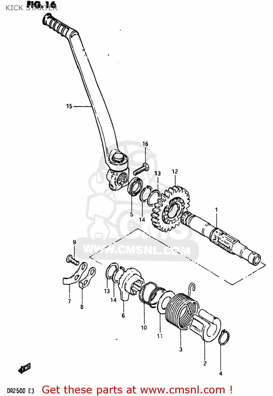 KICK STARTER DR250 1982 (Z) USA (E03)
