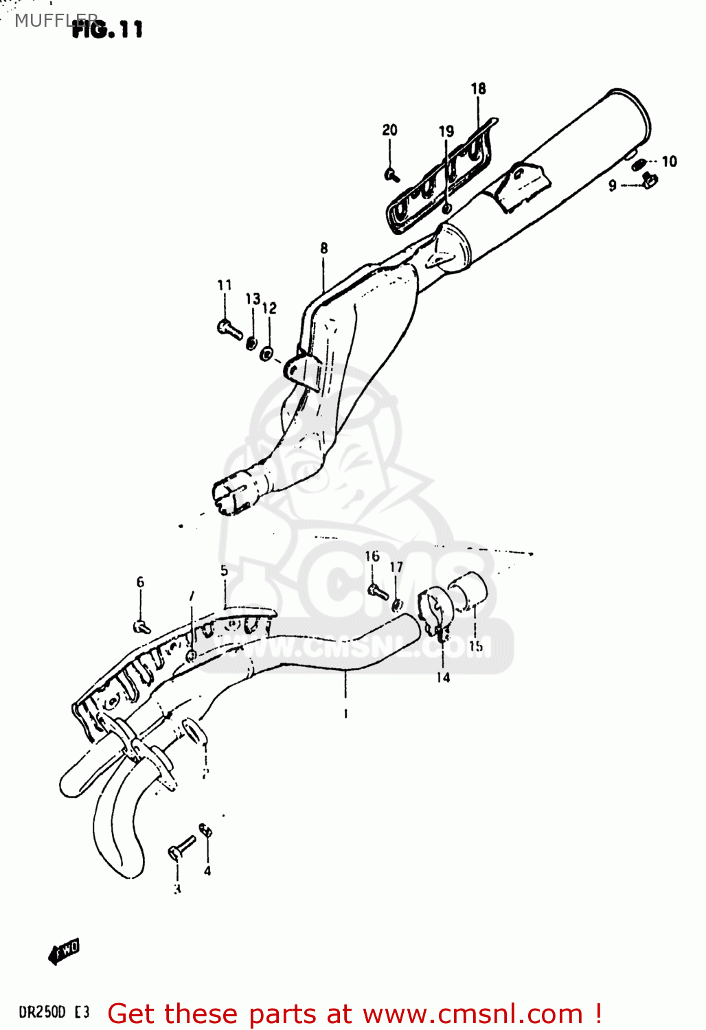 MUFFLER DR250 1982 (Z) USA (E03)