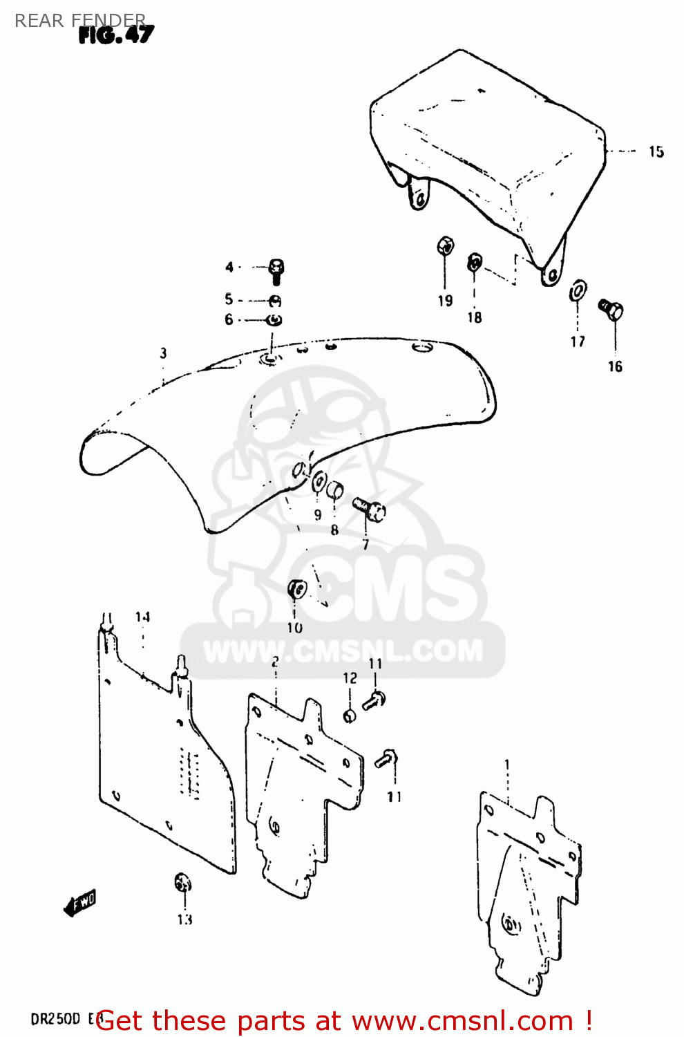 REAR FENDER DR250 1982 (Z) USA (E03)