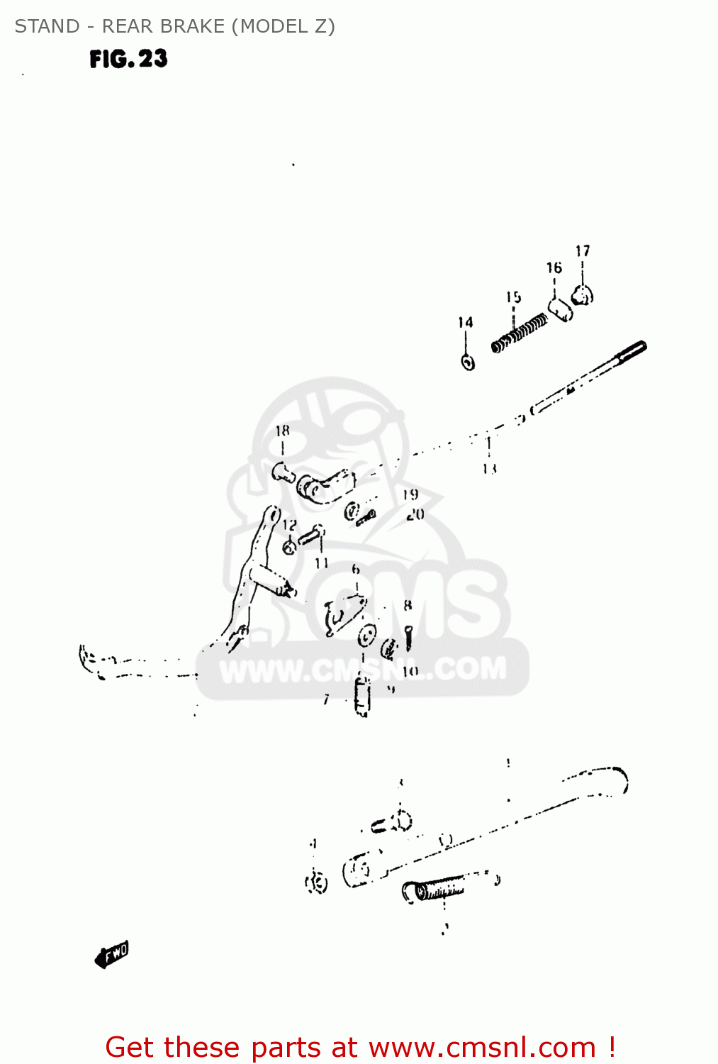 STAND - REAR BRAKE (MODEL Z) DR250 1982 (Z) USA (E03)