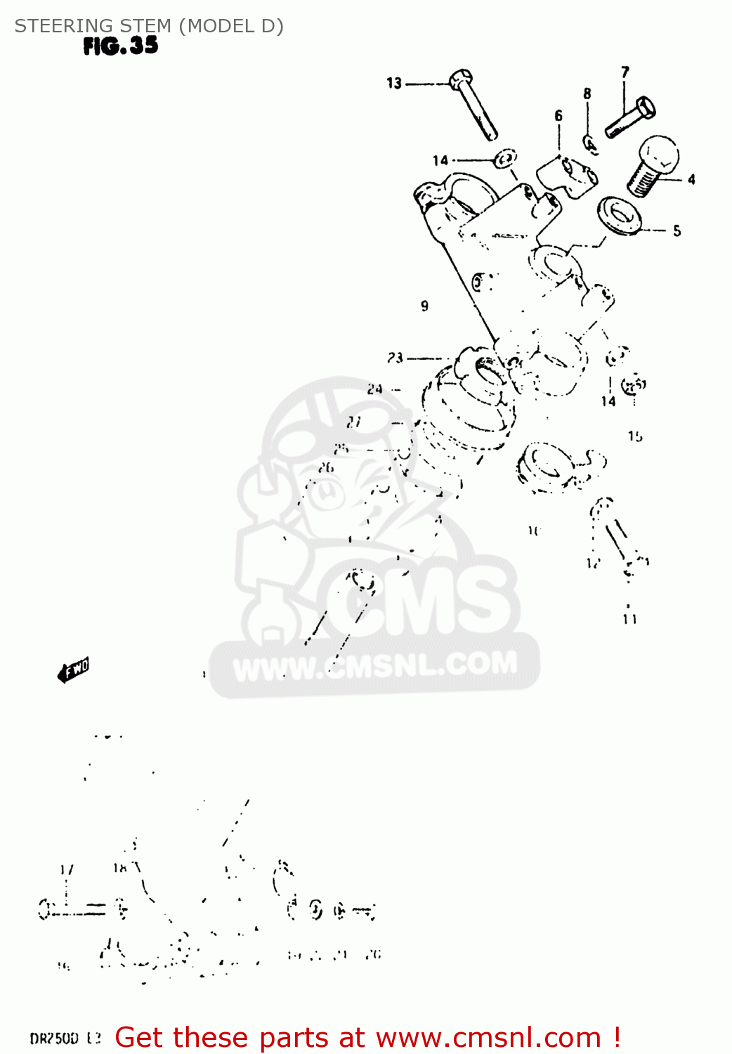 STEERING STEM (MODEL D) DR250 1982 (Z) USA (E03)