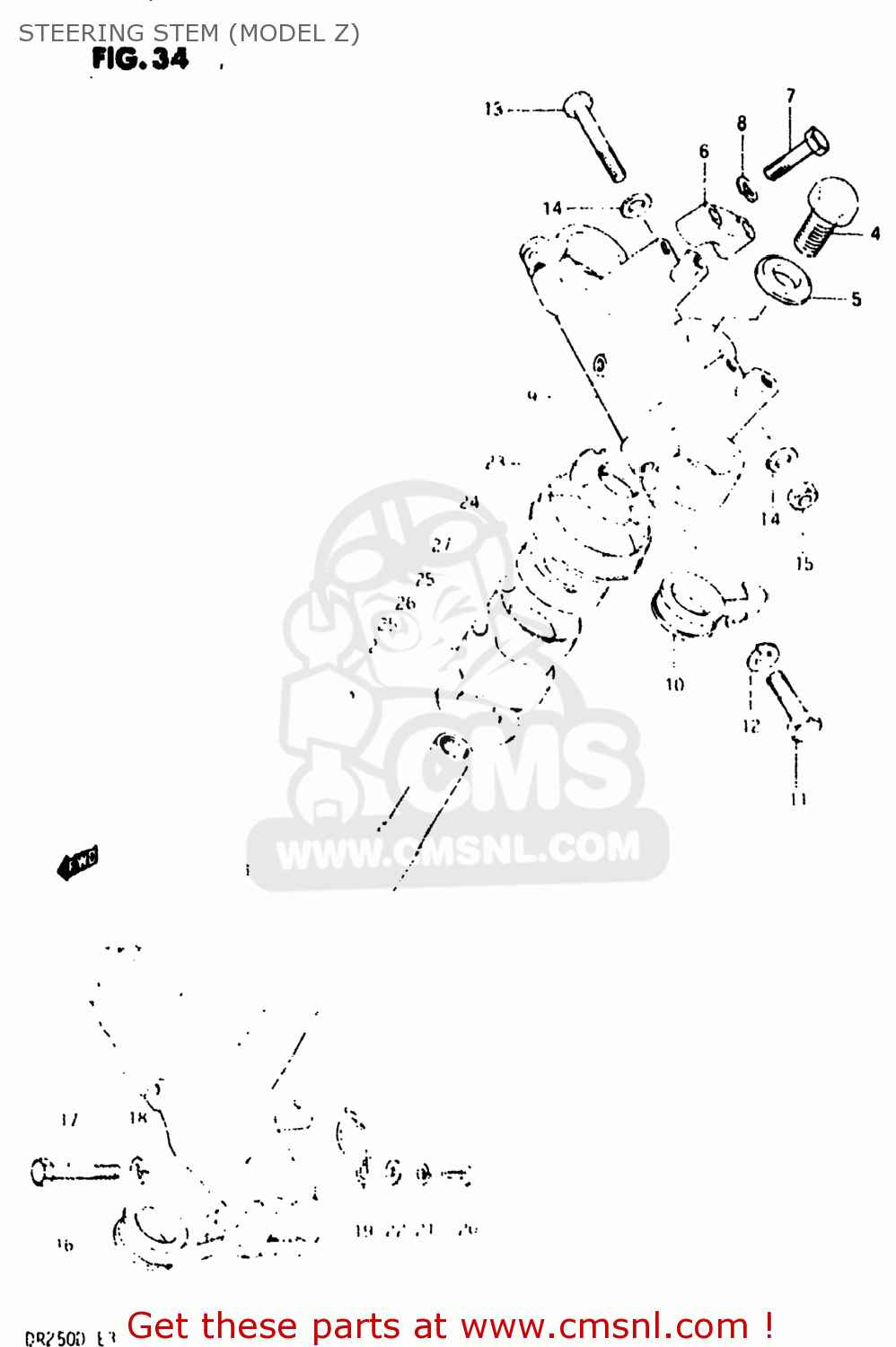 STEERING STEM (MODEL Z) DR250 1982 (Z) USA (E03)