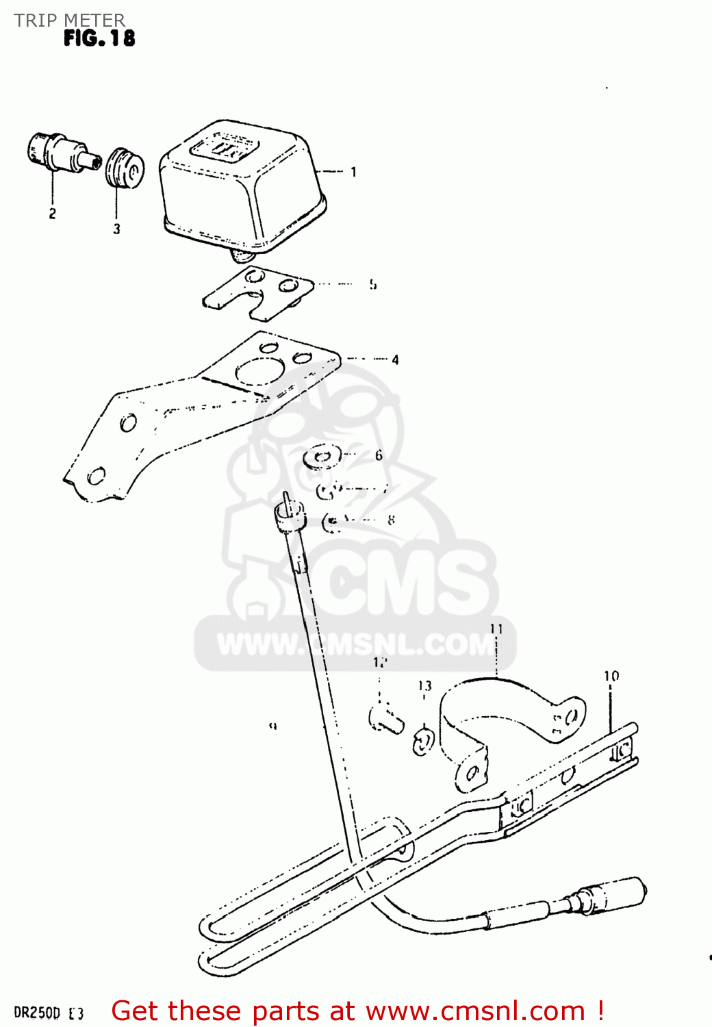 TRIP METER DR250 1982 (Z) USA (E03)