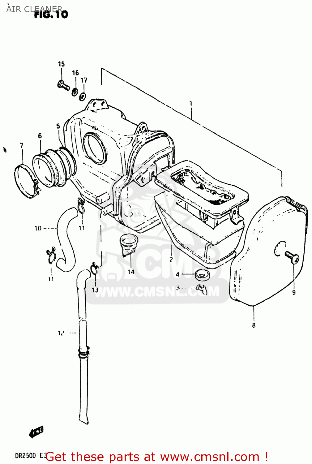 AIR CLEANER DR250 1983 (D) USA (E03)