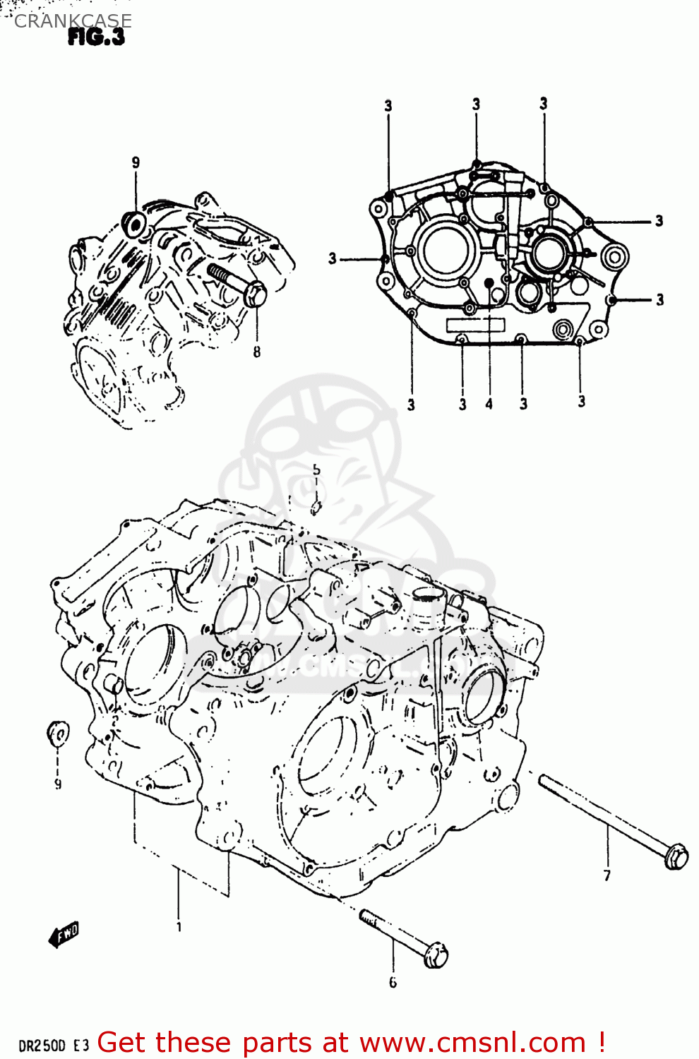 CRANKCASE DR250 1983 (D) USA (E03)